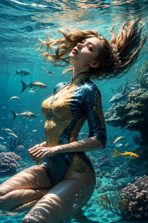 masterpiece, best quality, high quality, high resolution, 1girl, solo, underwater world