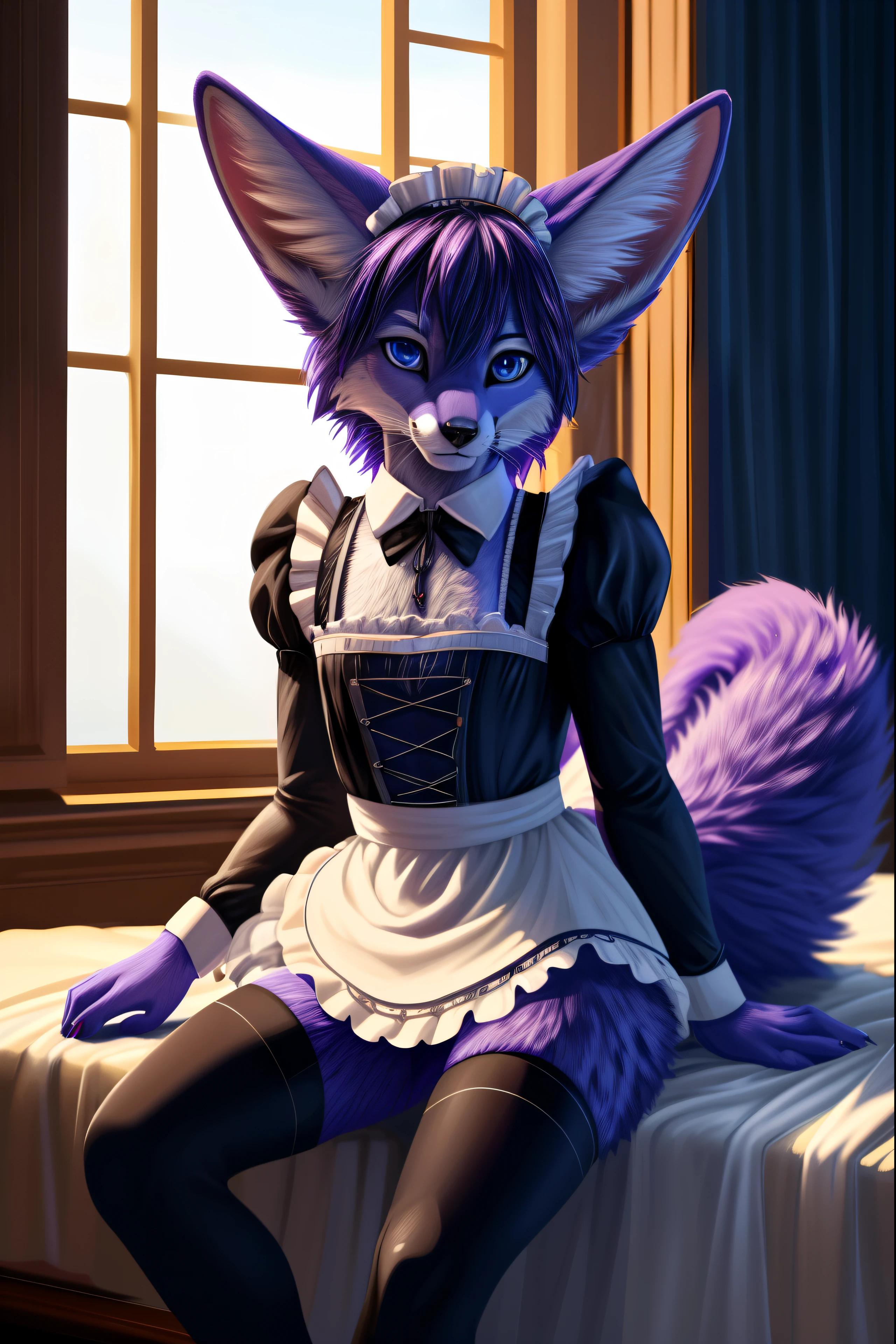 Anime - style image of a cat dressed in a maid outfit - SeaArt AI