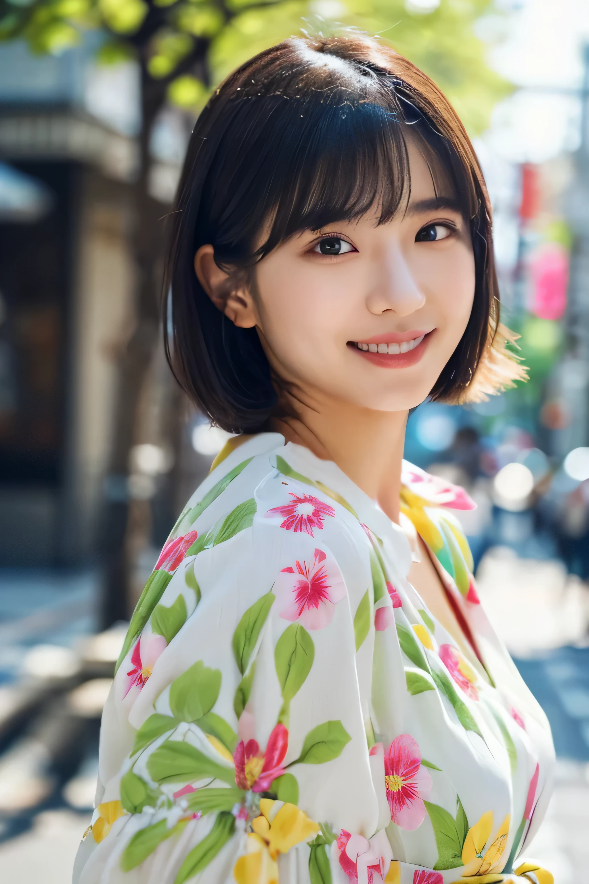 1 girl, (Full-body photo wearing spring outfit:1.2), Very beautiful Japan idols、((Tokyo street corner、snapshot、looking at the camera、fluttering hair、spring landscape:1.2))
(Raw photo, highest quality), (realistic, Photoreal:1.4), (masterpiece), 
very delicate and beautiful, very detailed, 2k wallpaper, wonderful, finely, very detailed CG Unity 8k wallpaper, Super detailed, High resolution, soft light, 
beautiful detailed girl, very detailed目と顔, beautifully detailed nose, finely beautiful eyes, cinematic lighting, 
(Simple background in bright colors:1.3),
(short hair), (parted bangs), 
complete anatomy, slender body, Normal firm breasts, smile