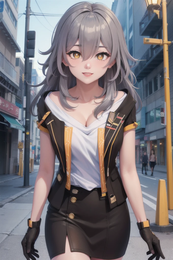 (masterpiece,best quality:1.4),(highres,perfect anatomy:1.2),official wallpaper,pixiv id,
outdoors,street,lamppost,
1girl,solo,(full body:0),silver hair,bronya zaychik,
collarbone,(long hair,bangs,hair between eyes),(bright pupils,detailed pupils,glint),seductive smile,(blush:0),
