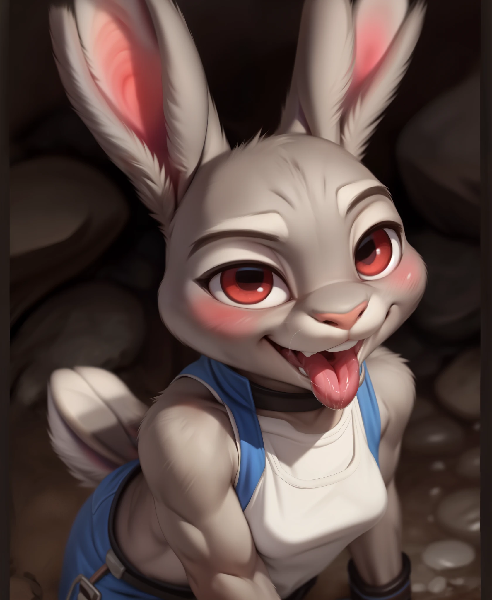 A cartoon bunny with a big smile on his face - SeaArt AI