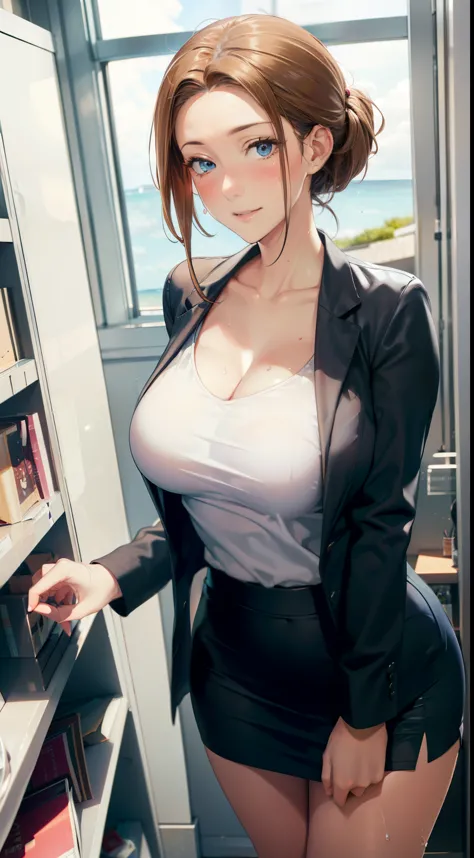 (be familiar with, masterpiece, highest quality, Complex),

cowboy shot, Kyoka Tachibana,

big breasts, 
1 girl, alone, backyard、
cute eyes, beautiful face, perfect round butt, 
fit and body, female pervert,

The jacket is a cute thin shirt, Cleavage is ex...