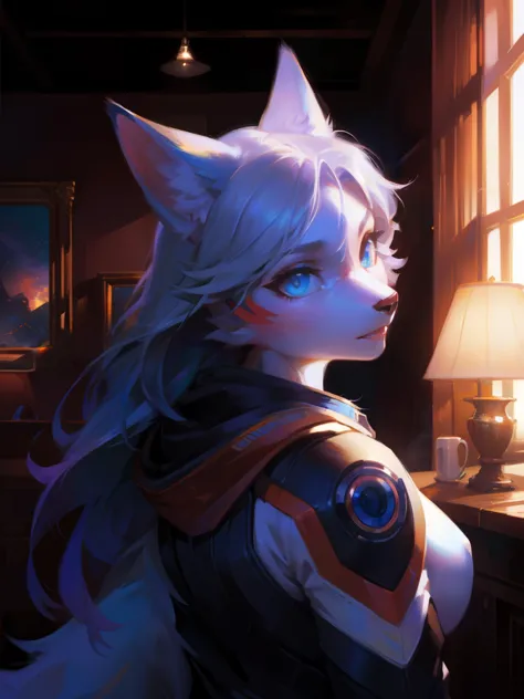 furry, girl fox, masterpiece, Best quality at best, (Just focus), (It's a perfect face:1.1), (high detal:1.1), (Ultra-detailed e...