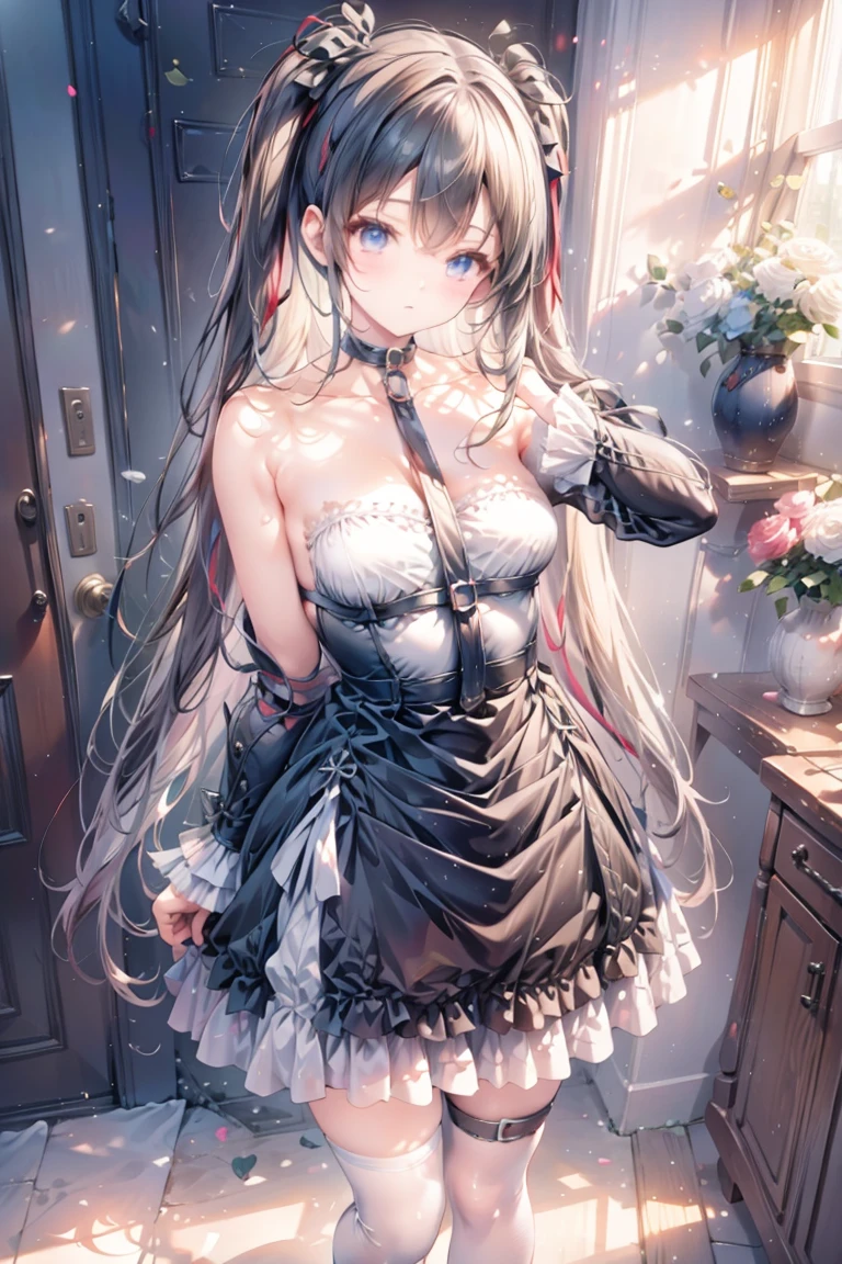 Süße Anime-Waifu in schöner Kleidung, Azure Lane-Stil,Anime-Göttin,Anime-Stil 4K, perfekter Körper, perfekte große Brüste,((beste Qualität, 8K, Meisterwerk :1.3)),weiße Strümpfe