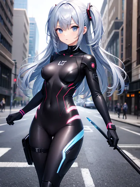 girl　cyborg　slender　body suit