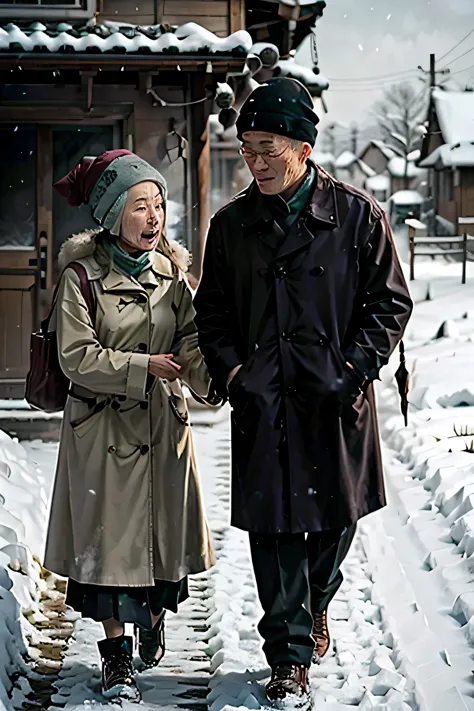 Jiao Yulu visits a helpless elderly couple on a snowy day