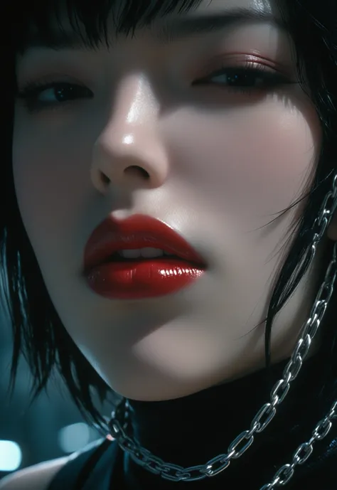 https://s.mj.run/ahq7ycvdhqc https://s.mj.run/ggji9e6ajfu scene from (akira) [cute thick lips vampire macro shot, chrome chains ...