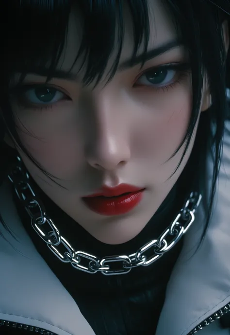 https://s.mj.run/ahq7ycvdhqc https://s.mj.run/ggji9e6ajfu scene from (akira) [cute thick lips vampire macro shot, chrome chains ...