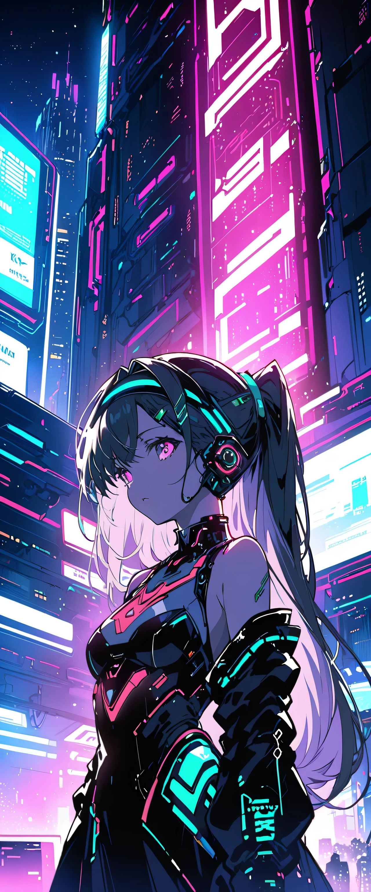 Anime girl wearing a dress and headband standing in front of a building, digital cyberpunk anime art, Digital Cyberpunk - Anime Art, anime cyberpunk art, cyberpunk anime girl, cyberpunk anime girl mech, anime style 4k, Best Anime 4K Kona-chan Wallpaper, cyber high school girl, cyberpunk anime art, portrait anime space cadet girl, future anime girl, Dreamy cyberpunk girl