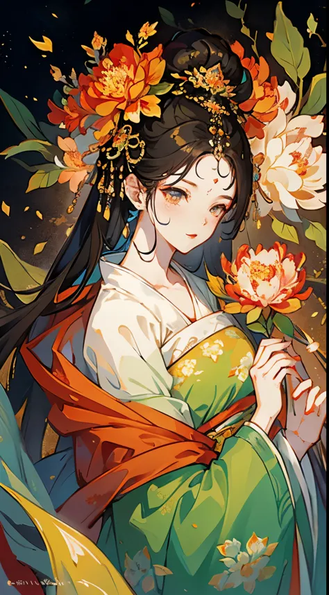 （Huang Li，high resolution，Super detailed），1 sister，solo，very detailed eyes，Osmanthus elements（official art，Beautiful and beautif...