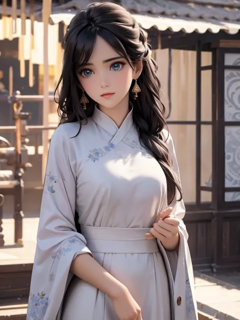 top quality, High image quality, masterpiece, The role must be carefully considered, Black hair, delicate eyes, White clothes, l...