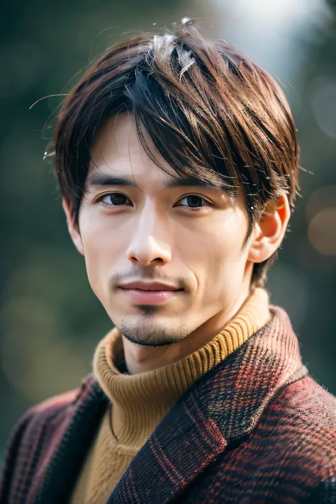 Photoreal, 8k Full Length Portrait, Handsome, A 29-year-old man, A charming expression that mixes Yutaka Takenouchi, Detailed de...