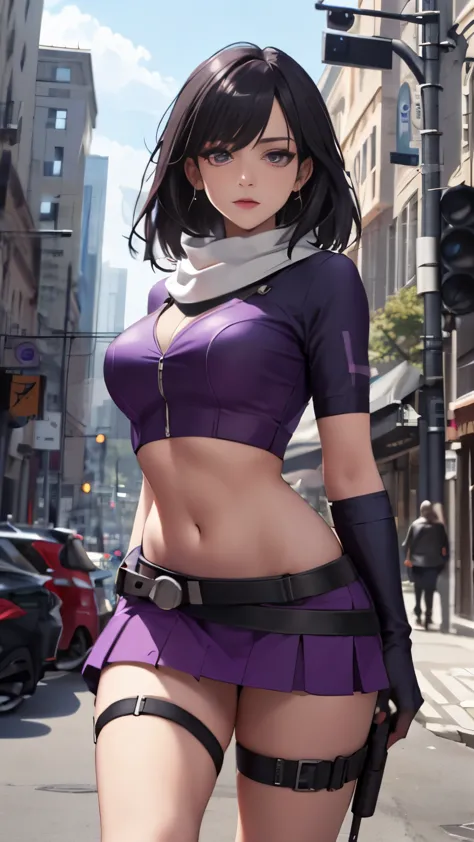 (highly quality, masterpiece, detailed), city detailed scenario, city detailed background, solo, kateb2023, 1girl, purple outfit...