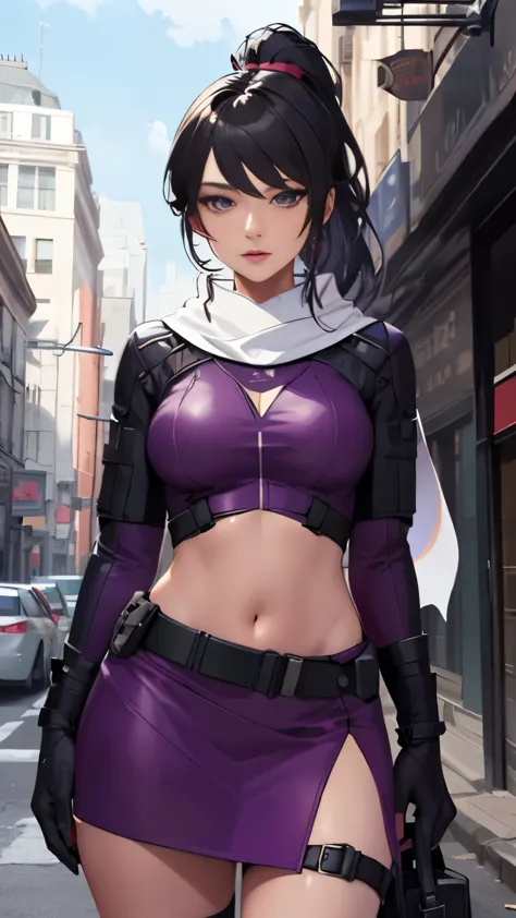 (highly quality, masterpiece, detailed), city detailed scenario, city detailed background, solo, kateb2023, 1girl, purple outfit...