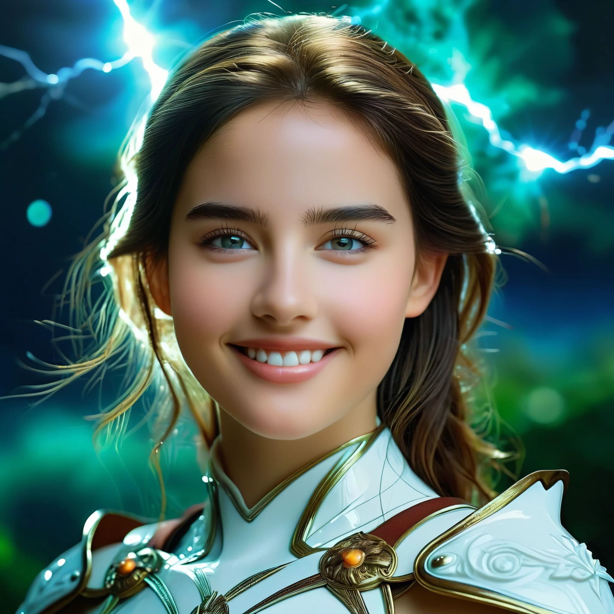 (best quality,4k,8k,highres,masterpiece:1.2),ultra-detailed,(realistic,photorealistic,photo-realistic:1.37),Official art, (1 beautiful teenage Italian girl:1.1), (wearing detailed white armor with beautiful fractal or marble design:1.3), (seductive smile:1.1), (captivating smile1.2), ((High quality)), ((Detailed)), ((Fantasy)), Blue Plasma Brain, Green Plasma Body, Vulgarity, beutiful breast, obscenity, (Lewd smile:1.2), coarse, Obscene, mean, (raunchy:1.2), (Immoral:1.2), Lachish, (small breasts with beautiful raised areolas:1.3), (Cameltoe), (Expression of ecstasy:1.2), (Incredibly beautiful nature background:1.6), (18 years old:1.5), (Sexy and glamorous:1.1), (A coquettish expression:1.1), (seductively smiling:1.1), (Full body), (erotic posing:1.5), (showing her armpit:1.4), Beautiful seductive face, Portrait, (Thick eyebrows:0.7), (detailed large iridescent eyes:1.4), Beautiful eyes with fine symmetry, Intimate face, (ultra detailed skin texture:1.1), pale skin, Perfect Anatomy, (Beautiful toned body:1.1), Hair Bow, (Moist skin:1.2), no makeup, dark circles, Focus Face, good-looking, (Emilia Clark:0.6) (Emma watson:0.3),(Jennifer Connelly:0.4), (sensual face:1.3), Elegant face, Dolce, (Around her neck is a simple necklace of exquisite workmanship), (Bioluminescence with brilliant brilliance:1.3), (Luminous magic circle:1.2), Shining majestic cloud masses and sky, lightning bolt, Epic Realistic, (Greg Rutkowski:0.2), (teal and orange:0.4), (Art Station:1.5), Cinematic, (nfsw:1.3), Hyper Detailed, natural Lighting, (Intricate details:1.1),