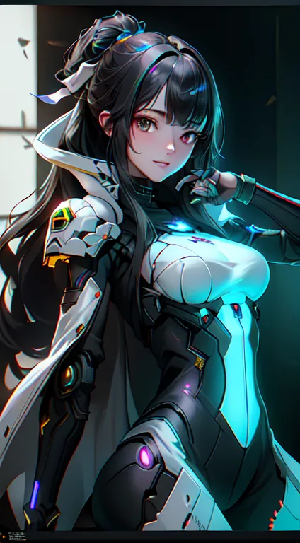 ((highest quality)), ((masterpiece)), (be familiar with:1.4), 3D, Beautiful cyberpunk woman image,HDR (high dynamic range),ray t...