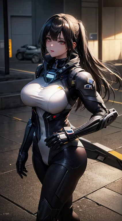 ((highest quality)), ((masterpiece)), (be familiar with:1.4), 3D, Beautiful cyberpunk woman image,HDR (high dynamic range),ray t...