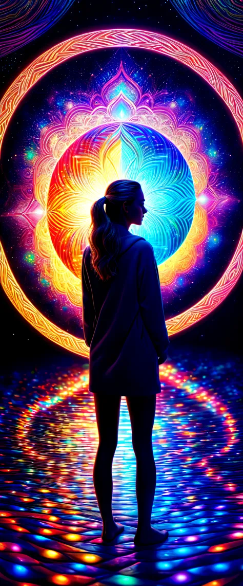 brandon woelfel と alex grey (1.07) a thought-provoking optical illusion art piece created by、rendered in digital painting with c...