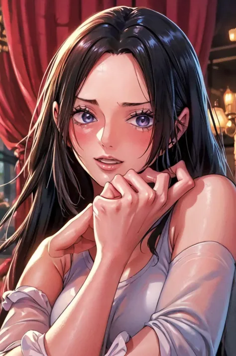 (((masterpiece))), (((best quality))), ((ultra-detailed)), (highly detailed cg illustration), boa hancock, (nsfw:1.4), (masterpi...