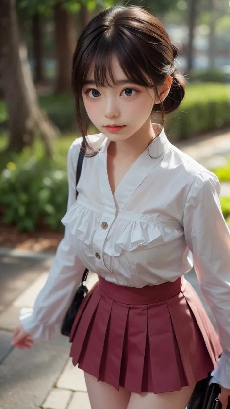 ((sfw: 1.4)), ((sfw, , ruffled skirt, 1 girl)), ultra high resolution, (real: 1.4), RAW photo, highest quality, (photorealistic), focus ,Soft light,((15 years old)),((Japanese)),(((Young face))),(Surface),(Depth of field),Masterpiece,(Photoreal),Woman,Bang...