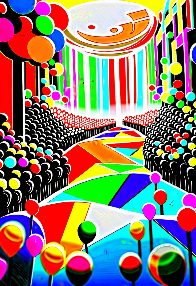 score_9,score_8_up,score_7_up, candyland, candy colorful, cute art, waterfall candy, crowds, kids fantasy,
