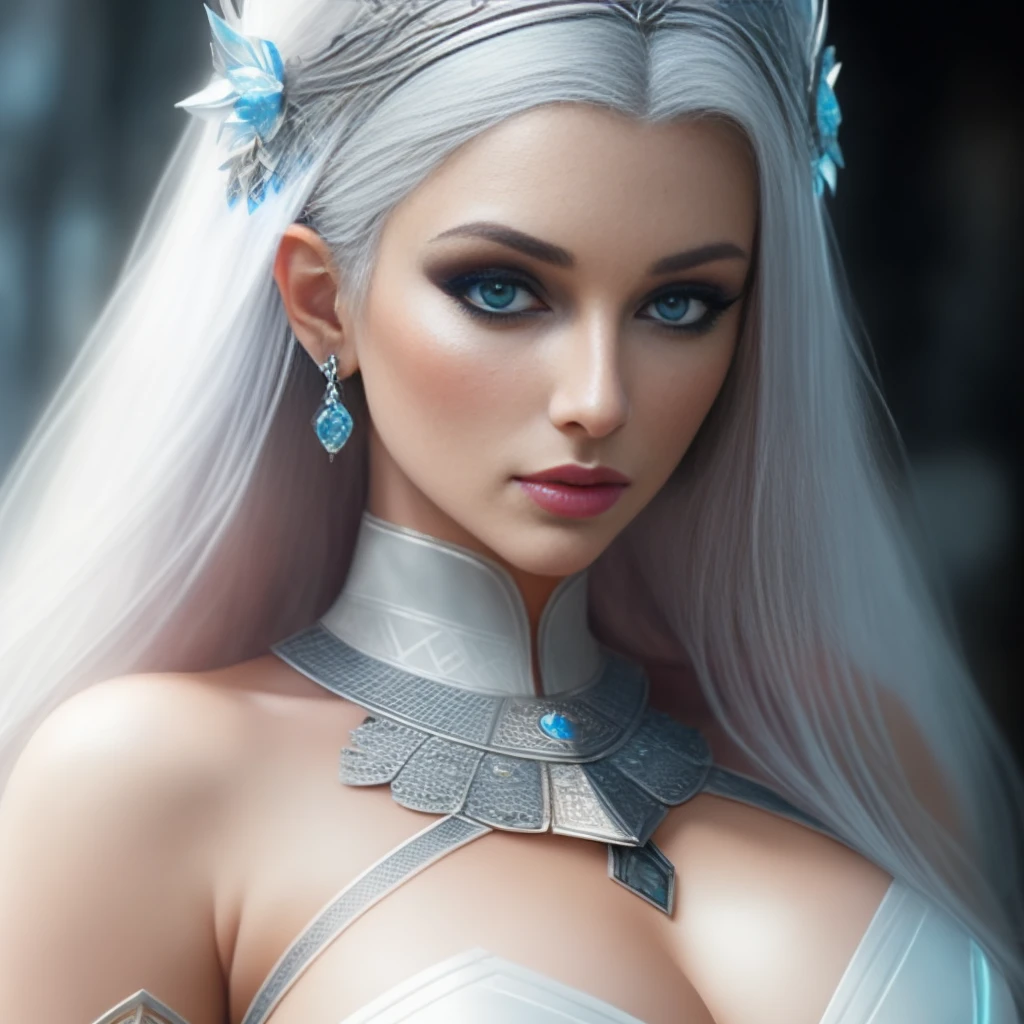 a close up of a woman with a tia on her head, beautiful and elegant elf queen, portrait of an elf queen, 3 d render character art 8 k, stunning character art, beautiful elven princess, deviantart artstation cgscosiety, fantasy concept art portrait, beautiful and elegant female elf, fantasy art behance, a beautiful fantasy empress