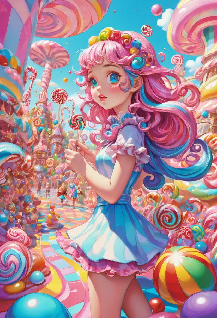 1girl, Candyland, aesthetic, vibrant colors Candyland wonderland ...