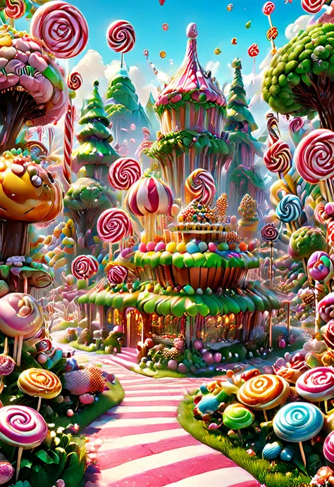 Candyland, Candy Land, Kung Fu Panda, (masterpiece, best quality, Professional, perfect composition, very aesthetic, absurdres, ...