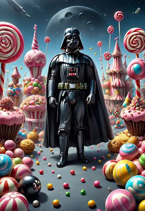 candyland, circus troup, cute darth vader, best quality, masterpiece, very aesthetic, perfect composition, intricate details, ul...