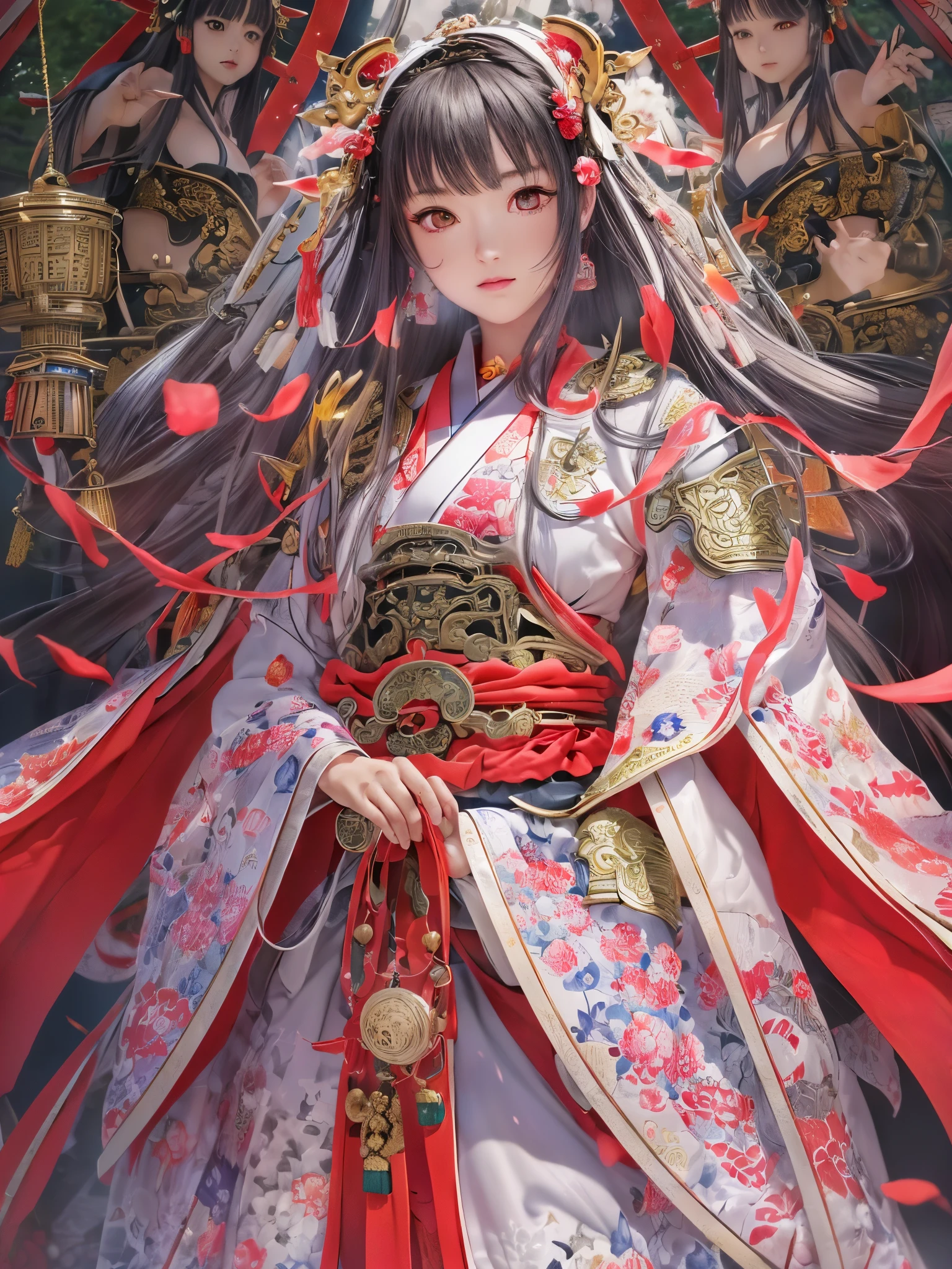 ((highest quality)),(ultra high resolution),(Super detailed),(detailed description),((The best CG)),(best work of art),super precision art,amazing drawing art,(Japanese-inspired fantasy art with intricate detail:1.5), (adult women:1.8),(Shrine Maiden Warrior:1.6),(Armor based on shrine maiden attire:1.6),(naginata:1.4), fantasy, Faint light lantern