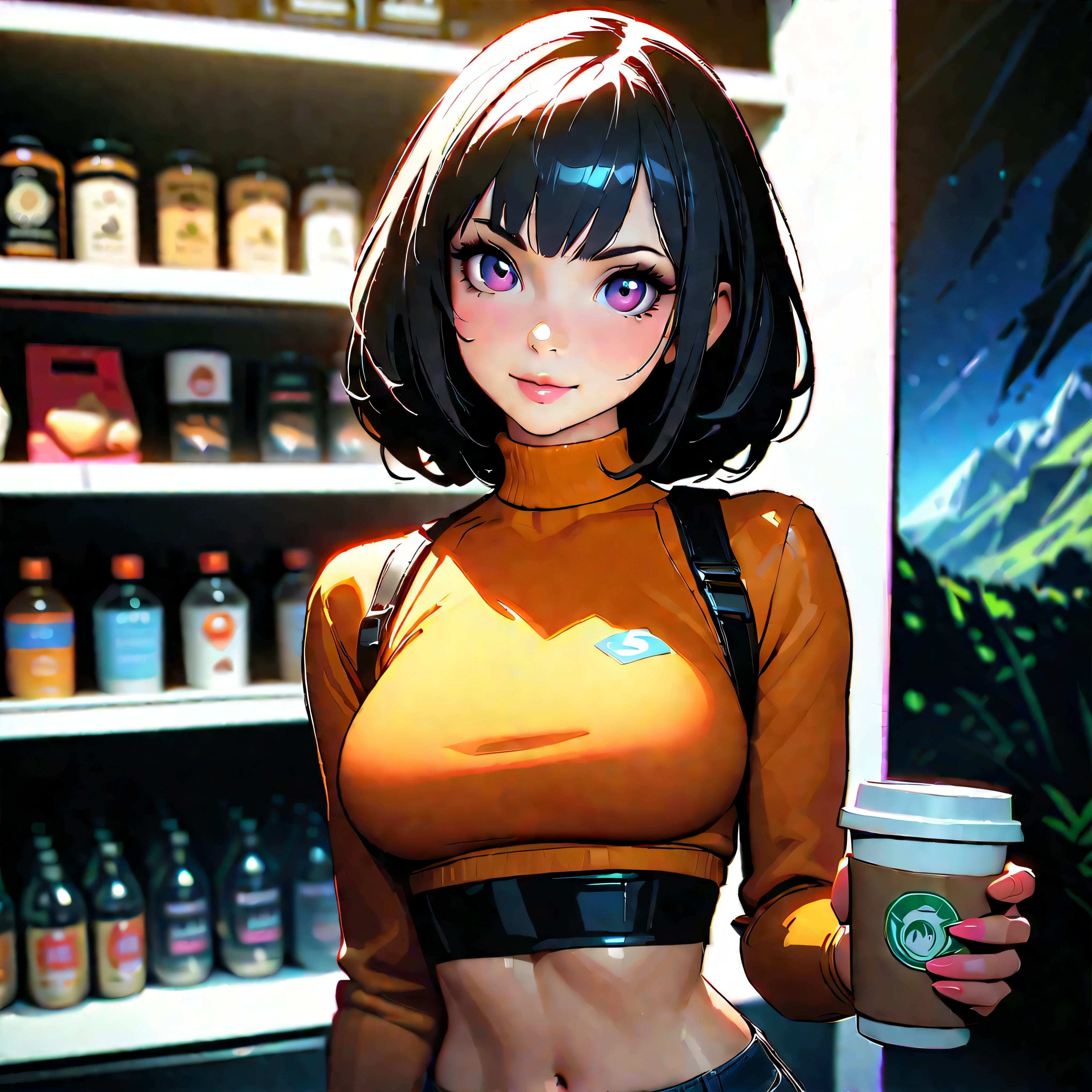 真夜中の星雲星空_空 広々とした 月の入り, A ウルトラdetailed beautiful panting of a stylish girl wearing crop top in a convenience store, 油絵, イリヤ・クブシノフ著, グレッグ・ルトコウスキーと新海誠, 天国のような美しさ, ほとんど服を着ていない, ウルトラ_高詳細, ウルトラ_高品質, ウルトラ_高解像度, ウルトラ_高解像度, UnrealEngine5 ウルトラ Cinematic_日光, 壮大な傑作, ダイナミックな構成, ウルトラ-professional photorealistic, ウルトラ-detailed, 大きな胸, 壊す holding a coffee cup, 壊す (屋外の車:1.2 深パス正距円筒図法) , ガラス, "ヘヴィメタル" クロム, 非常に詳細な, 反射, 透明にする, 多様化など. --v 6 --s 1000 --c 20 --q 5 --カオス 10