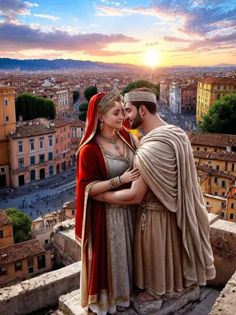 Roman Emperor Constantine the Great and a beautiful woman named Serdica, beloved by the Roman Emperor Constantine the Great. A h...