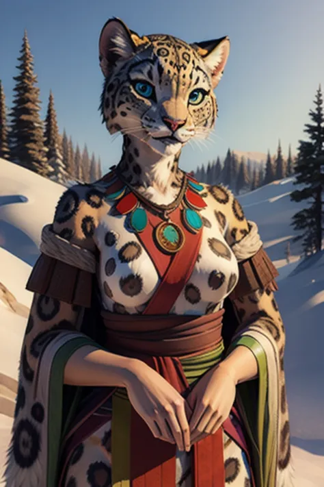 snow leopard, anthro, furry, woman, woman, fur, detailed fur
masterpiece, highest quality, digital art, (realistic:0.3), comics,...