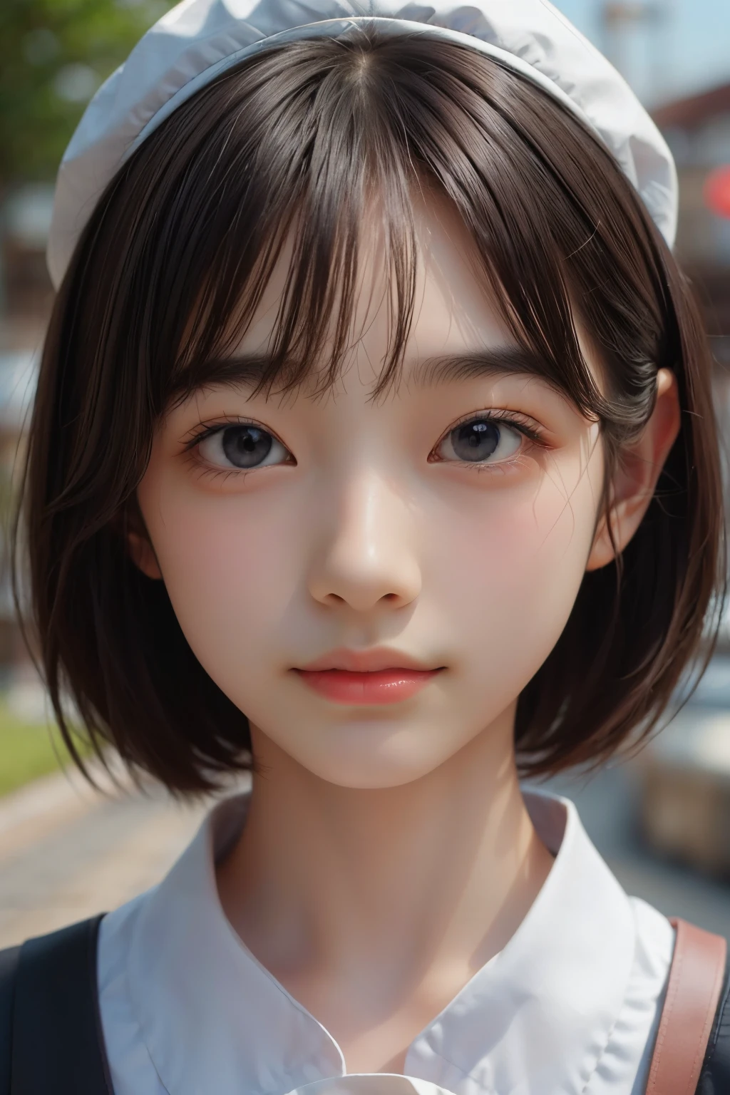 ((sfw: 1.4)), ((detailed face,  professional photography)), ((sfw, chef uniform, extra short hair, sidelocks-hair, 1 Girl)), Ultra High Resolution, (Realistic: 1.4), RAW Photo, Best Quality, (Photorealistic Stick), Focus, Soft Light, ((15 years old)), ((Japanese)), (( (young face))), (surface), (depth of field), masterpiece, (realistic), woman, bangs, ((1 girl))
