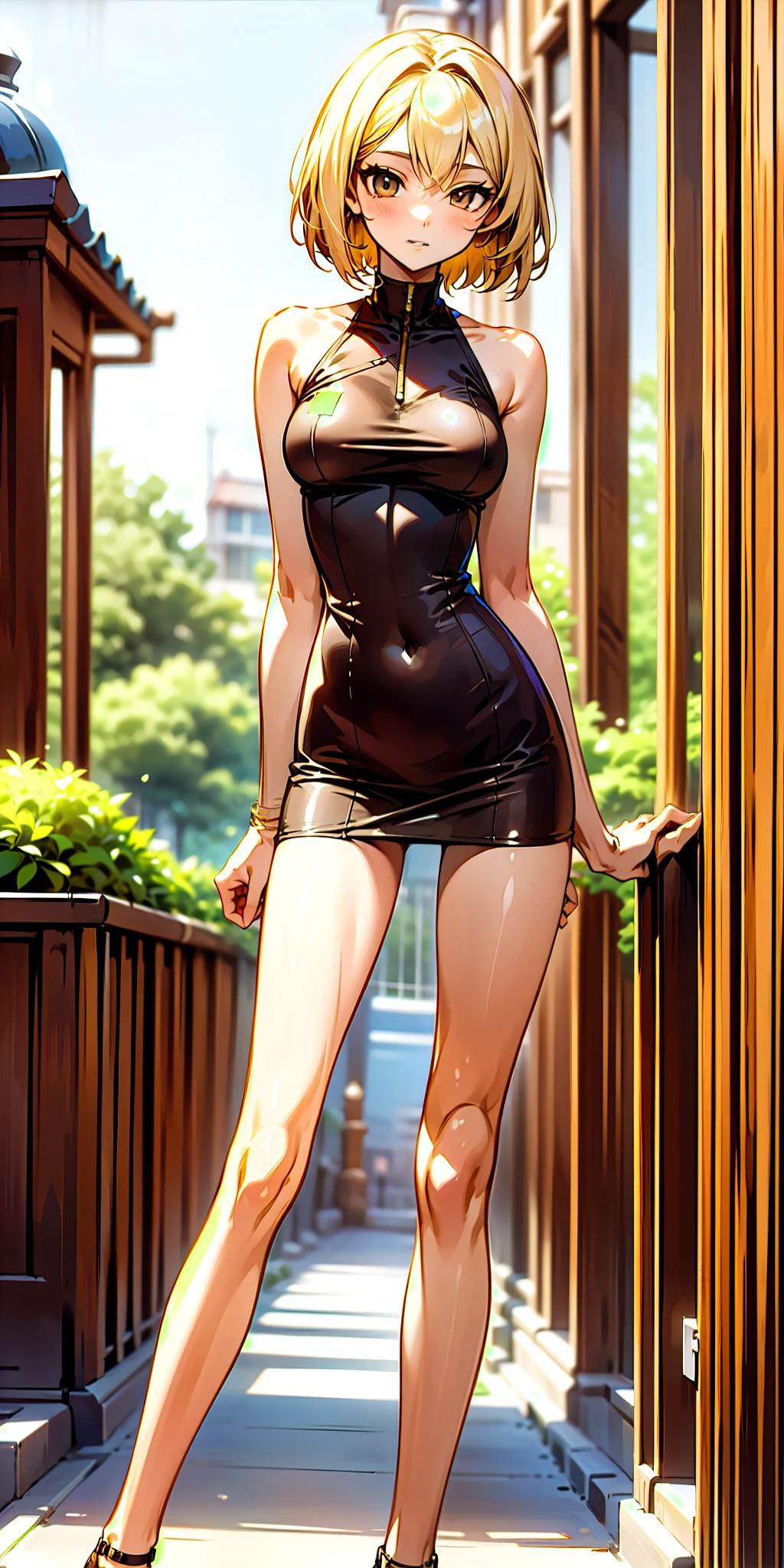 Anime girl in a short dress posing for a picture - SeaArt AI