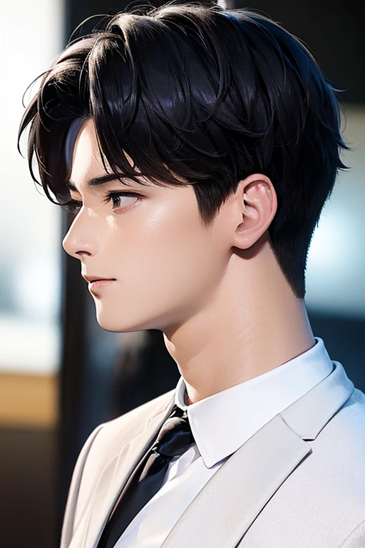 masterpiece, masterpiece_portrait, distinct, distinct_image, high_resolution, highres, high_quality_anime, high_quality, hyper_detail, finely_detailed,4K, men, ChaEunWu, a man in a suit, white suit,