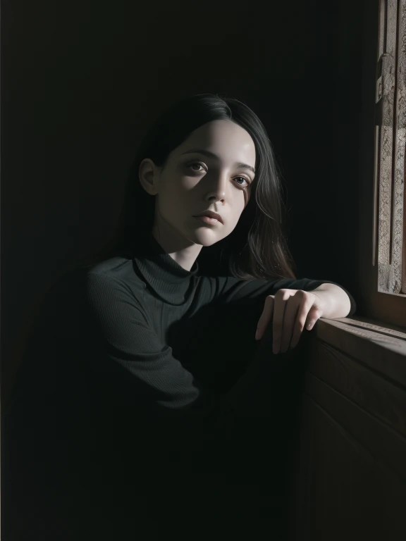 Il y a un homme avec une barbe et une chemise noire, un portrait inspiré de Katia Chausheva, tumblr, tonalisme, portrait mystérieux d&#39;une femme, Figurine rembourrée, image troublante, portrait mystérieux et effrayant, Bill Henson, portrait de schizophrénie sombre, figure fantomatique, figure dans le noir, Bastien Lecouffe - Deharme, Eugène Carrière