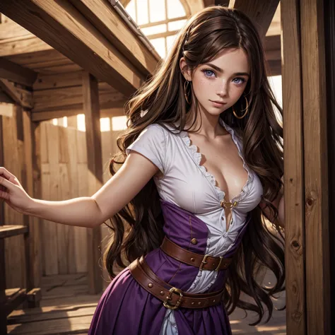 mary is young she is 17 and has long curly brown hair, purple eyes and a pale complexion. mary is a pirate princess mary has fre...