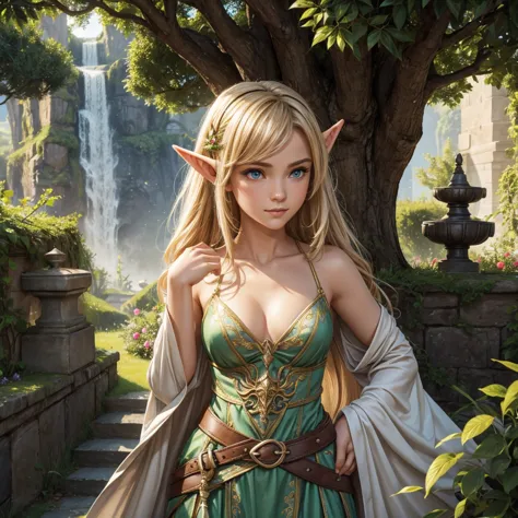 10 elves, good people, fragrant garden, medieval, pointy ears, fairies, magical, fantasy, creatures, mythological, elven royalty