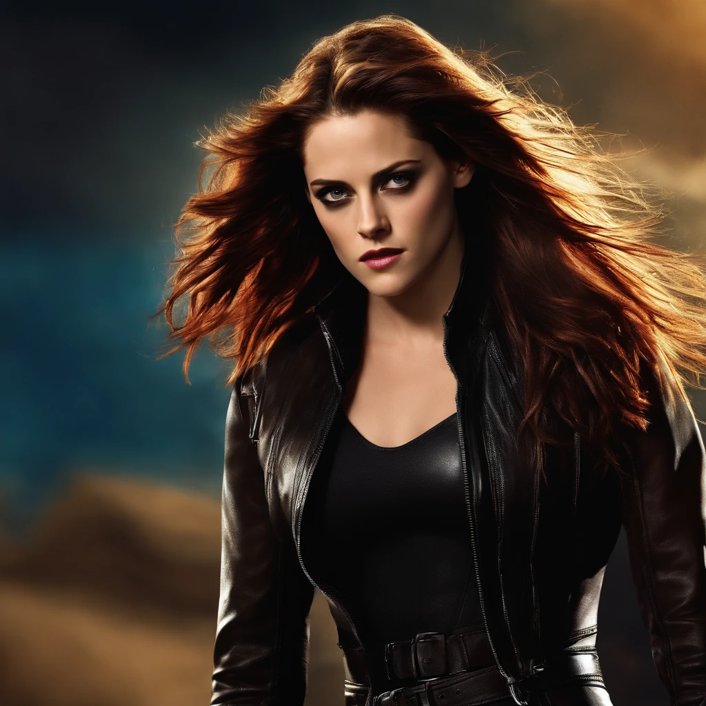 A beautiful Kristen Stewart in x-men, vibrant colors, highres - SeaArt AI