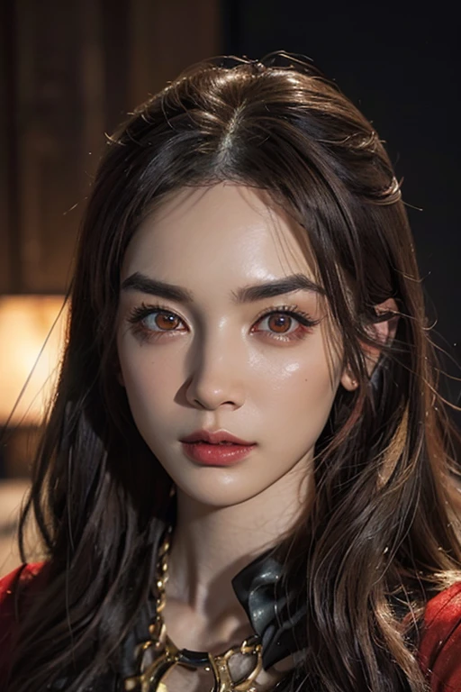 Roughcraft&#39;s Worldから来た女性のエイリアン, Super detailed artistic photography, midnight aura, night sky, Detailed gorgeous face, dream-like, shine, with backlight, Glamour, sparkling, (very detailed face and eyes:1.2), (High resolutionの光る赤い目:1.4), perfect anatomy, (Beautiful toned body:1.5), (Moisturized skin:1.2), no makeup, (Bear:1.1),(thick eyebrows:1.2), long canines. Smooth, extRa High resolution, 8K, unreal engine 5, super sharp focus, Art by Alberto Seveso, art germ, Barbaric, SF, Complex芸術作品の傑作, evil, Matte Movie Poster with Image, golden ratio, Trending on CGsociety, Complex, wonderful, Trending with ArtStation, author: art germ, H. R. Giger and Beksinski, very detailed, Roughcraft&#39;s World,  cthulhu, vibration, drawing cinematic characters, Ultra high quality model, cinematic quality, Detail up, (Complex details:1.2), High resolution, High resolution, draw faithfully, (thick eyebrows:1.2), (big scarlet eyes:1.3)