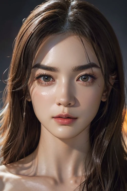 Roughcraft&#39;s Worldから来た女性のエイリアン, Super detailed artistic photography, midnight aura, night sky, Detailed gorgeous face, dream-like, shine, with backlight, Glamour, sparkling, (very detailed face and eyes:1.2), (High resolutionの光る赤い目:1.4), perfect anatomy, (Beautiful toned body:1.5), (Moisturized skin:1.2), no makeup, (Bear:1.1),(thick eyebrows:1.2), long canines. Smooth, extRa High resolution, 8K, unreal engine 5, super sharp focus, Art by Alberto Seveso, art germ, Barbaric, SF, Complex芸術作品の傑作, evil, Matte Movie Poster with Image, golden ratio, Trending on CGsociety, Complex, wonderful, Trending with ArtStation, author: art germ, H. R. Giger and Beksinski, very detailed, Roughcraft&#39;s World,  cthulhu, vibration, drawing cinematic characters, Ultra high quality model, cinematic quality, Detail up, (Complex details:1.2), High resolution, High resolution, draw faithfully, (thick eyebrows:1.2), (big scarlet eyes:1.3)