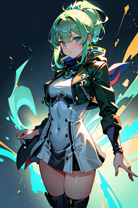 Anime, Girl, (((1Girl))), (((Waifu, Xenoblade-Chroniken 2, Pneuma Waifu))), (((Sea foam green hair, lange Haare))), ((Seafoam gr...