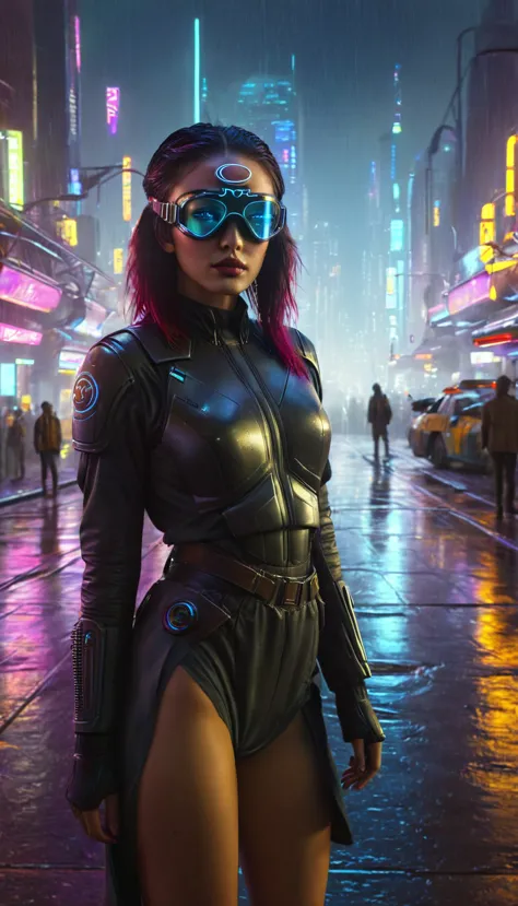 extremely detailed eyes,strong and confident stance,vibrant colors,dramatic lighting,futuristic concept art,cyberpunk style,neon...