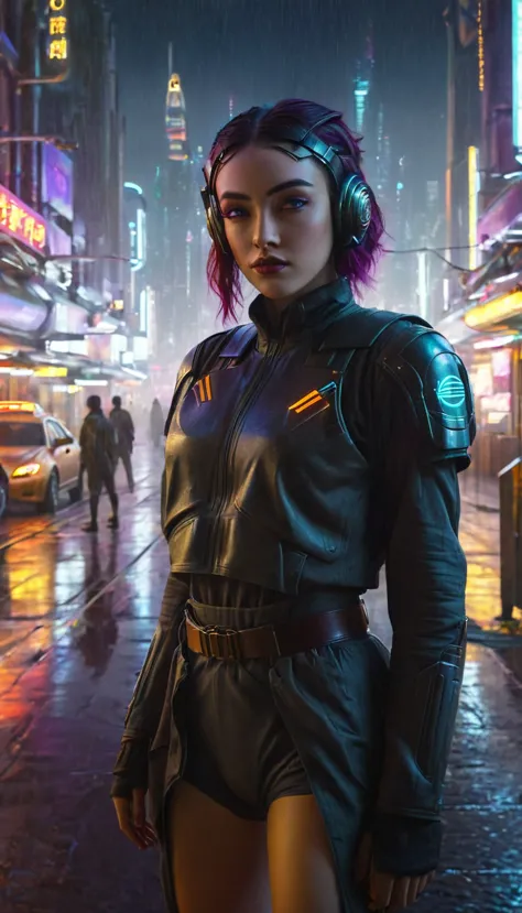 extremely detailed eyes,strong and confident stance,vibrant colors,dramatic lighting,futuristic concept art,cyberpunk style,neon...