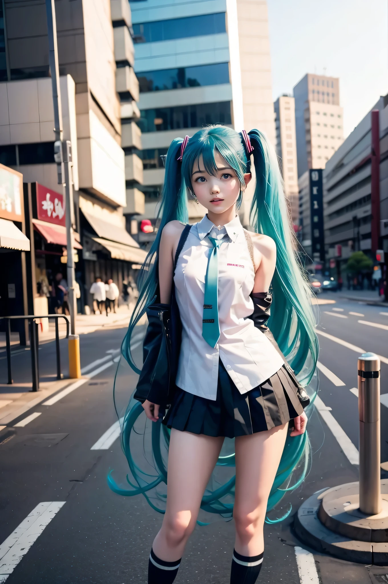 Hatsune Miku on the streets of Tokyo