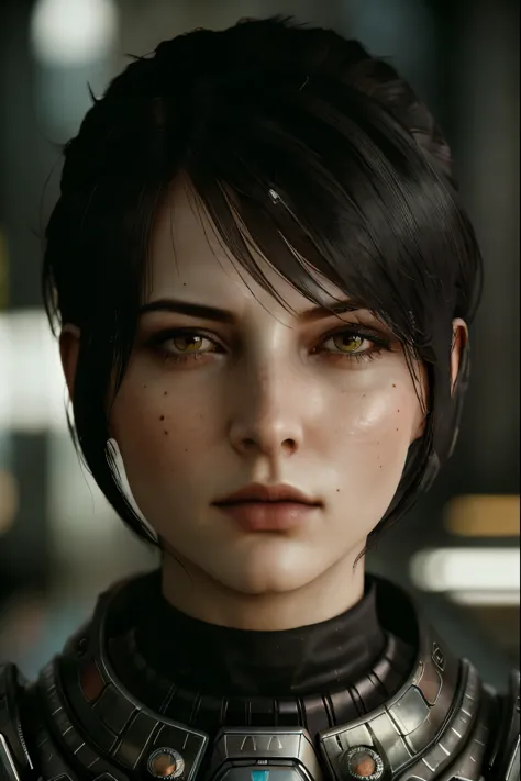 masterpiece, highest quality, RAW, analog style, A stunning portrait of a beautiful woman, mass effect, ((highly detailed skin, ...