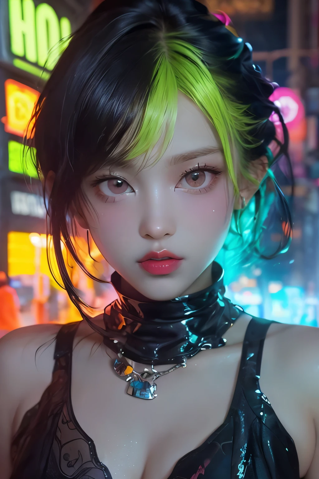 在黑暗中发光 ，油漆溅，Captivating psychedelic surreal neon amazing universe 美丽的 gorgeous women in a bright colorful neon light，马克·莱顿、丹尼尔·梅里厄姆、弗兰克·弗雷泽塔和鲍里斯·瓦列霍风格的明亮霓虹色彩, 、时尚服装，檀香，超现实主义, 三倍, 想要, 美丽的, 精致细节, 复杂的细节, 非常详细, 油画, 复杂的颜色, 霓虹鞋, 