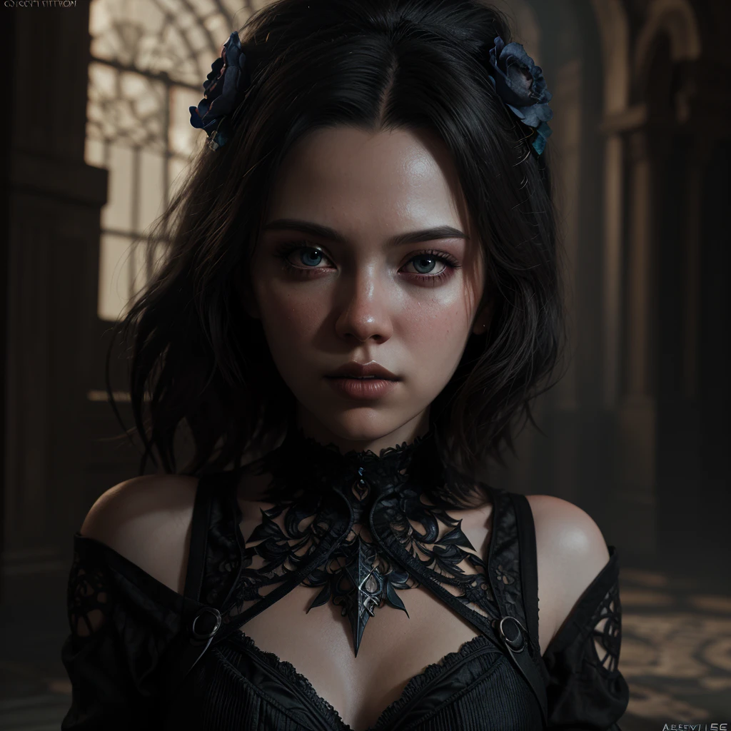 ケイシー・ウェルドンによる花, オルガ・クヴァシャ, Miho Hirano, hyperdetailed 複雑なly detailed gothic art trending on Artstation triadic colors Unreal Engine 5 detailed matte painting, 濃い色, 幻想的な剣, 複雑な detail, スプラッシュスクリーン, 補色, ファンタジーコンセプトアート, 8K解像度, ゴシック deviantart 傑作, (ダークショット:0.9), アート：Greg Rutkowski と Artgerm, 柔らかい映画のような光, アドビ ライトルーム, フォトラボ, 高解像度, 複雑な, 非常に詳細な, (被写界深度:1.4)