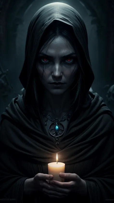 a powerful necromancer,beautiful detailed eyes and face,dark magic,flowing cloak of shadows,ominous aura,ancient graveyard,moonl...